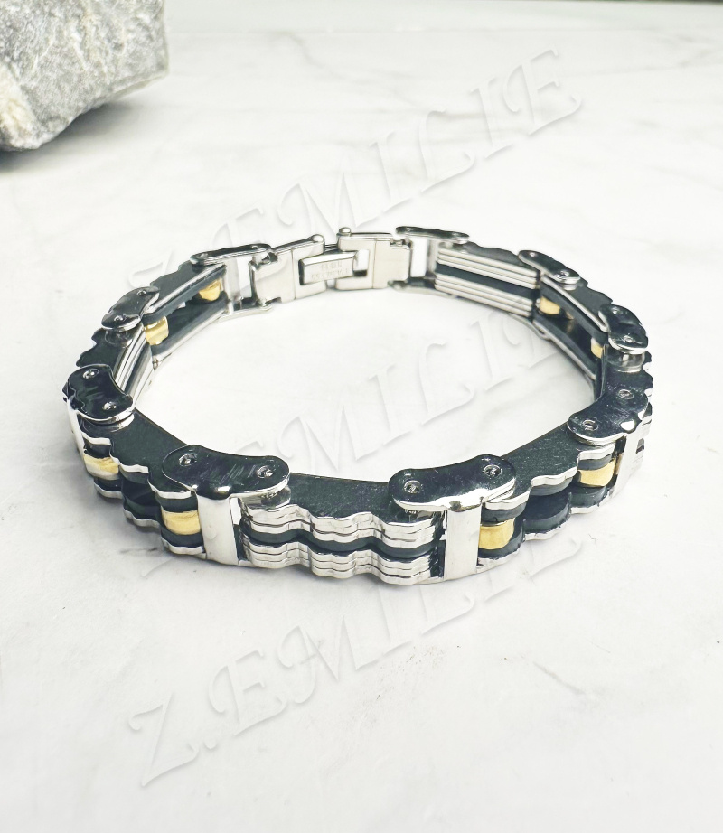 Grossiste Z. Emilie - Bracelet acier caoutchouc