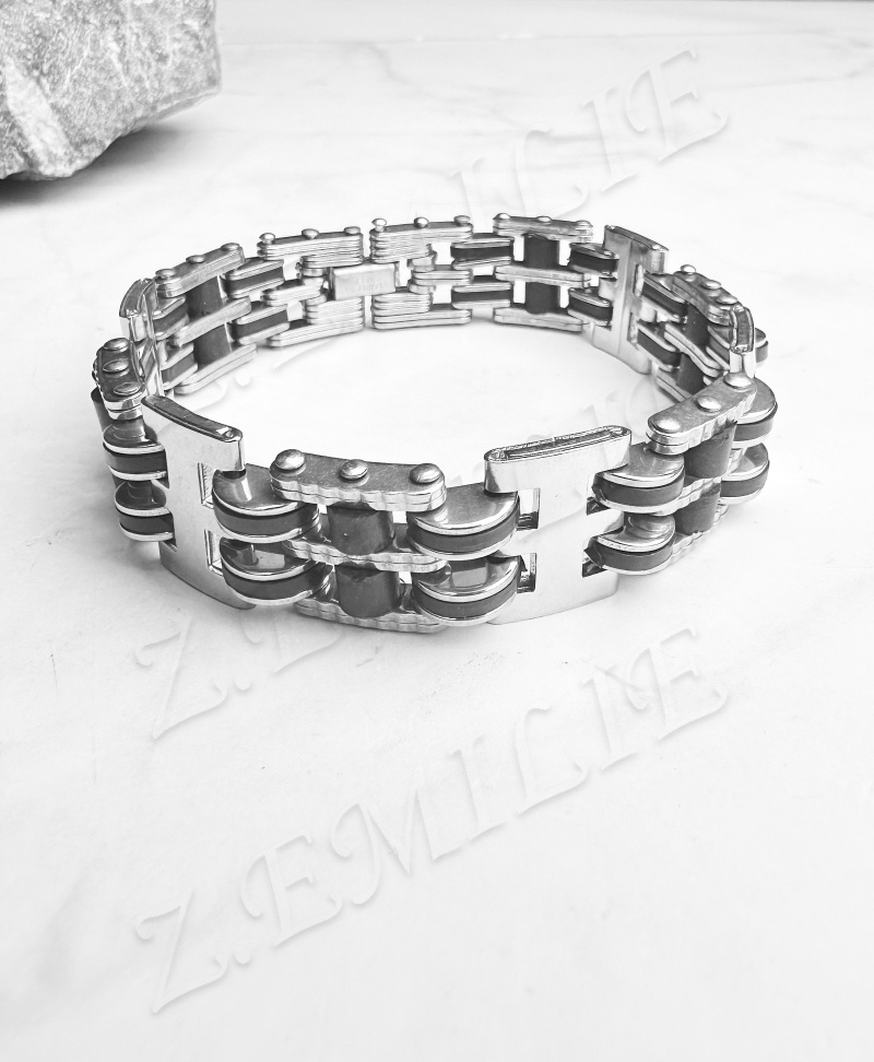 Grossiste Z. Emilie - Bracelet acier caoutchouc