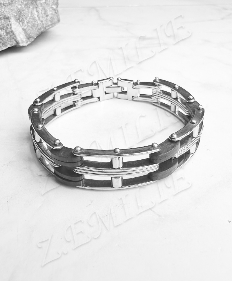 Grossiste Z. Emilie - Bracelet acier caoutchouc