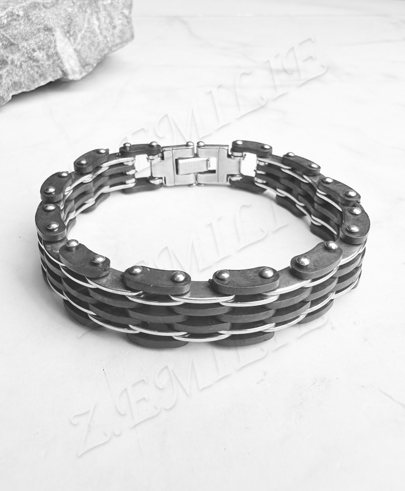 Grossiste Z. Emilie - Bracelet acier caoutchouc