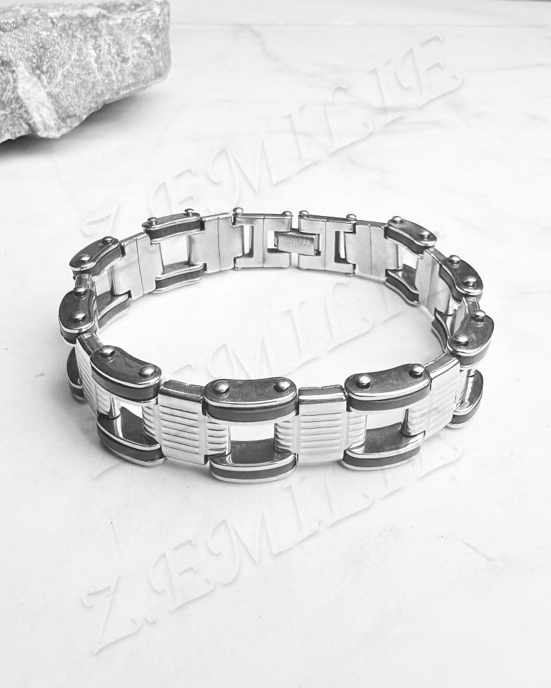 Grossiste Z. Emilie - Bracelet acier caoutchouc