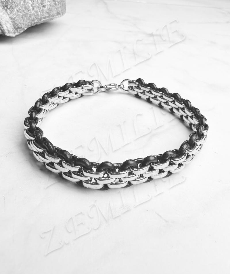 Grossista Z. Emilie - Bracciale in acciaio di gomma