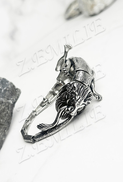 Grossiste Z. Emilie - Bracelet acier lion Grossiste Z. Emilie - Bracelet acier lion