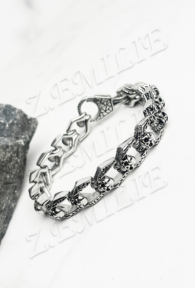 Grossiste Z. Emilie - Bracelet acier tête de mort Grossiste Z. Emilie - Bracelet acier tête de mort