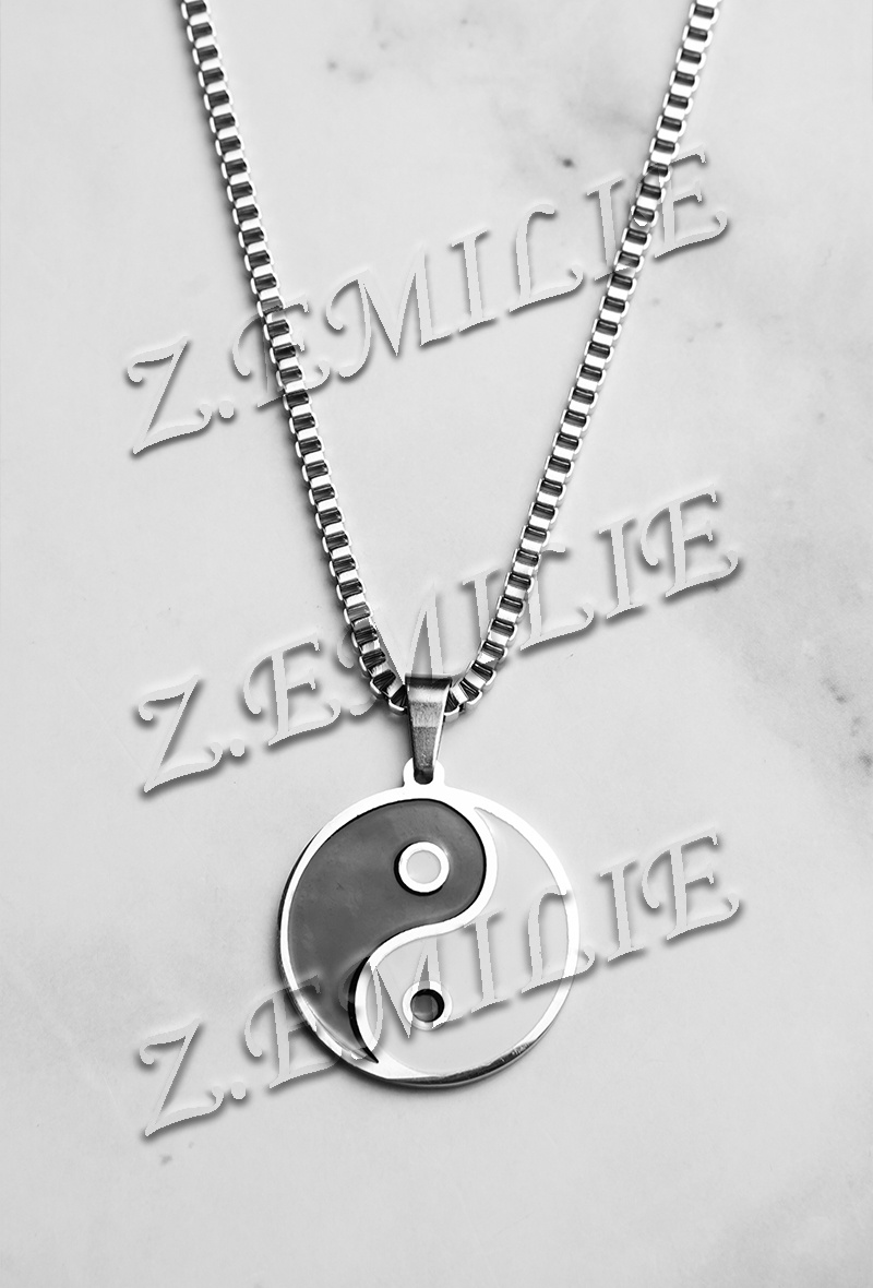 Großhändler Z. Emilie - Yin Yang Stahlhalskette