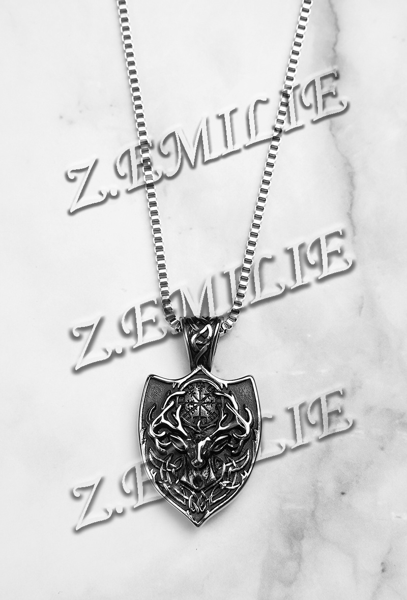 Großhändler Z. Emilie - Wikingergeweih Stahlhalskette