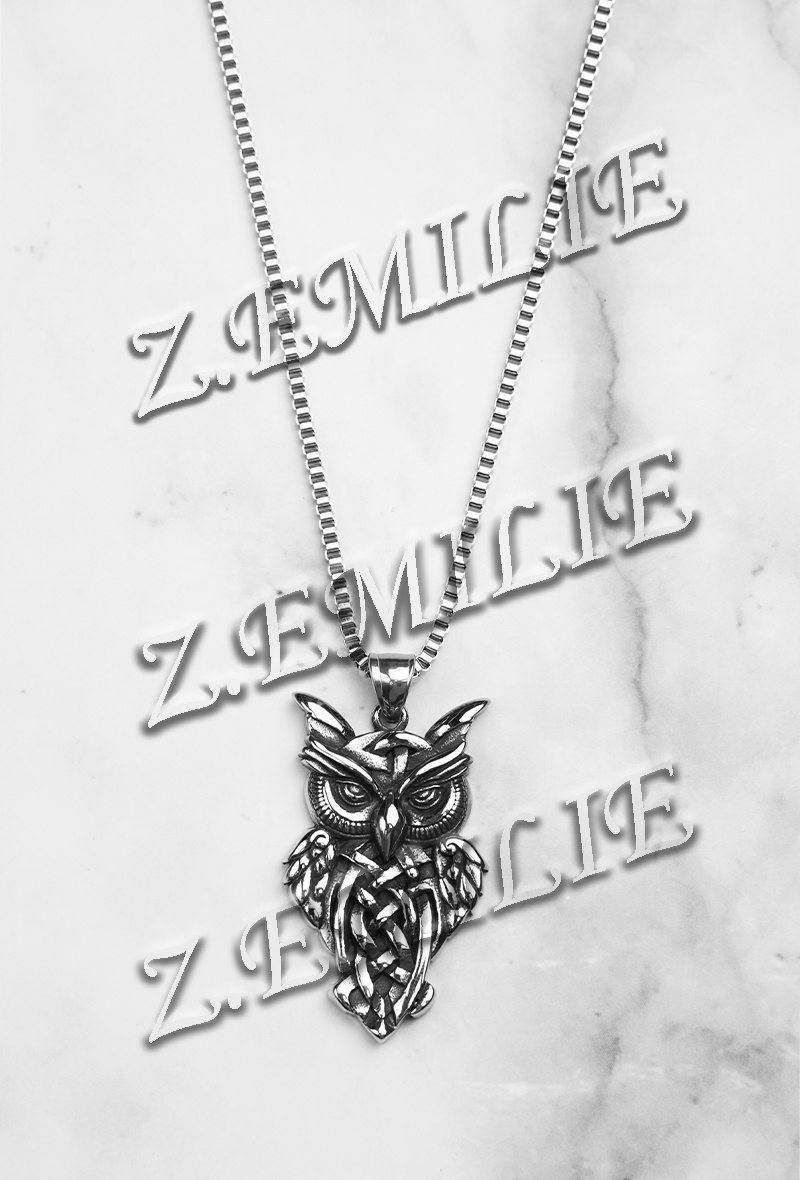 Großhändler Z. Emilie - Wikinger Eulenstahlhalskette