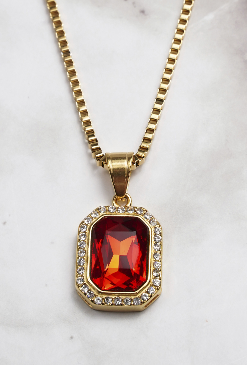 Großhändler Z. Emilie - Edelstahl-Diamant-Halskette