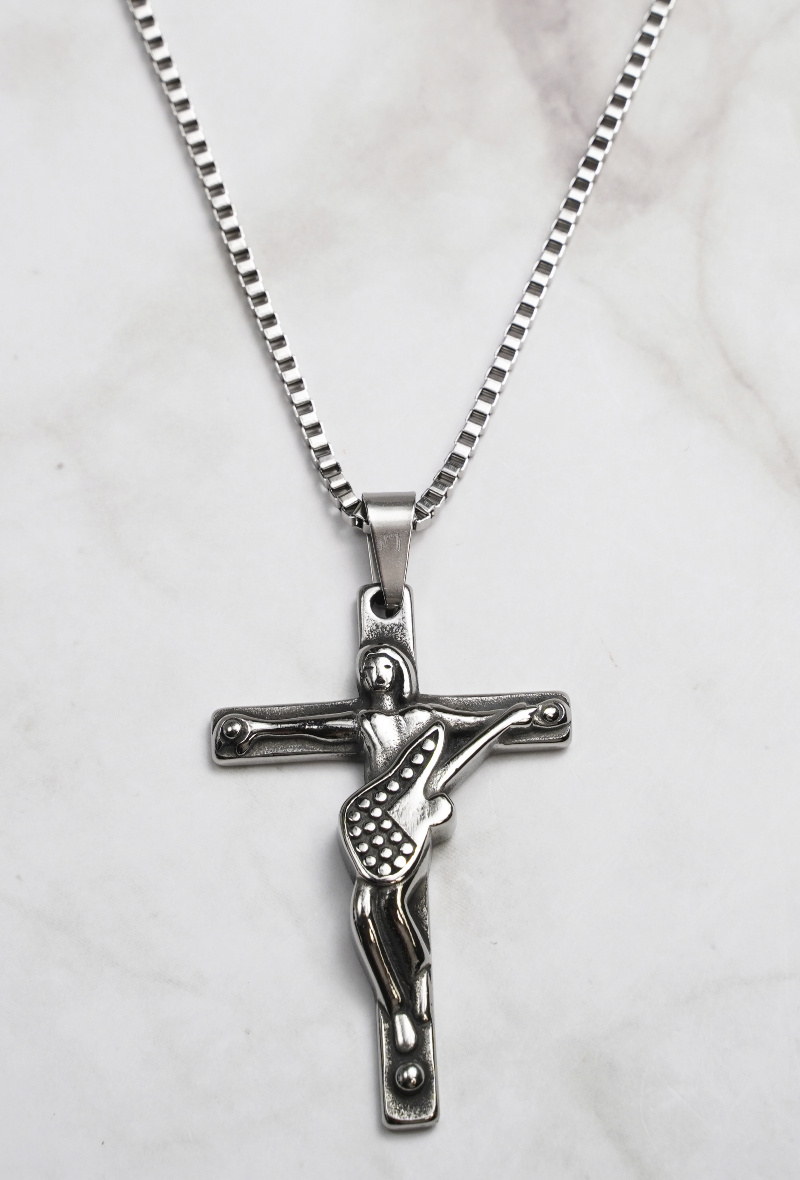 Grossiste Z. Emilie - Collier acier croix guitare