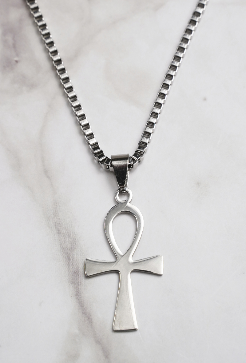 Wholesaler Z. Emilie - Cross life steel necklace