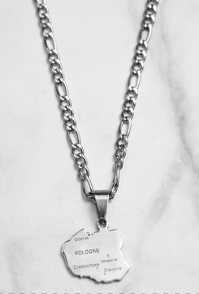 Mayorista Z. Emilie - Collar de acero con mapa de Polonia