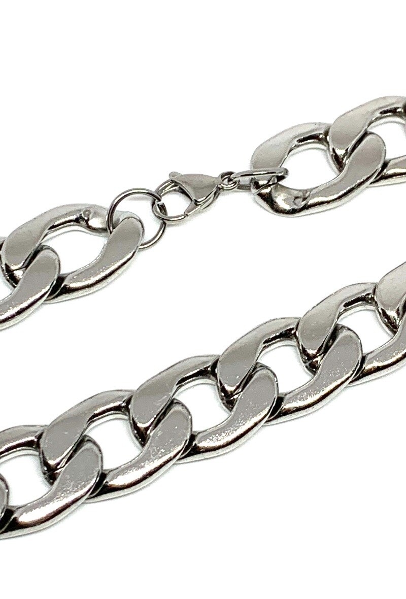Grossiste Z. Emilie - Collier acier maille gourmette 14mm