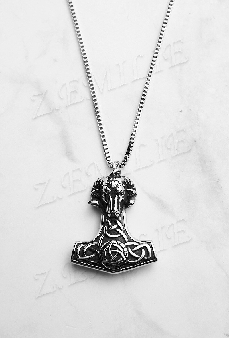 Grossiste Z. Emilie - Collier acier cerf viking