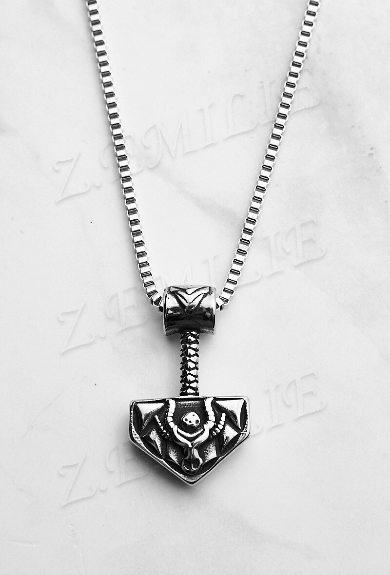 Grossiste Z. Emilie - Collier acier marteau de Thor viking
