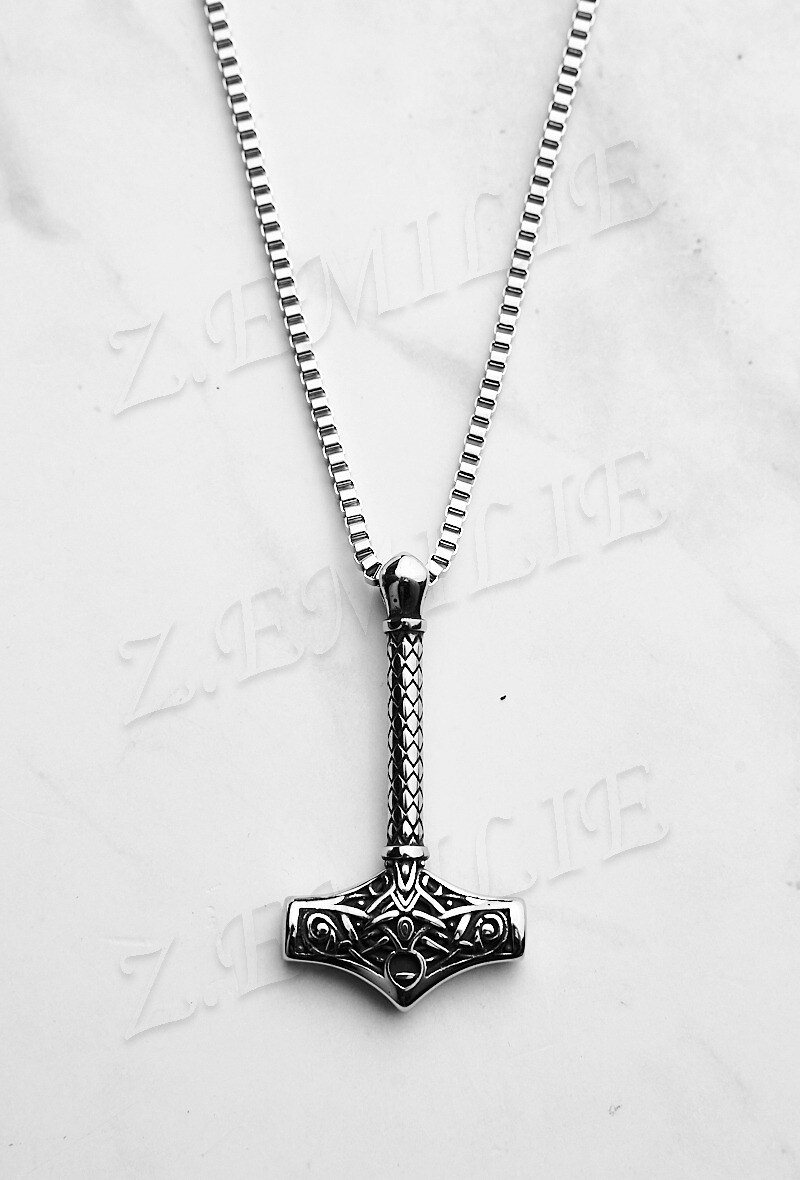 Grossiste Z. Emilie - Collier acier marteau de Thor viking
