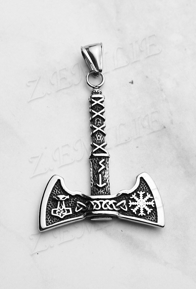 Grossiste Z. Emilie - Collier acier hache viking