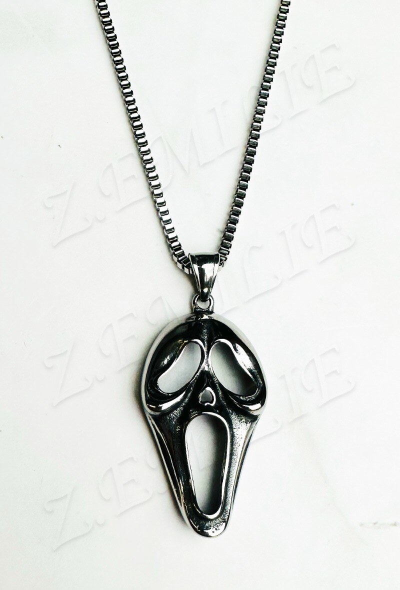 Grossista Z. Emilie - Collana in acciaio maschera Scream