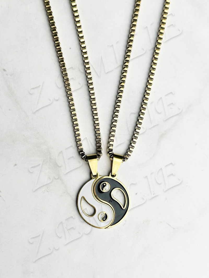 Grossista Z. Emilie - Collana Yin-Yang in acciaio