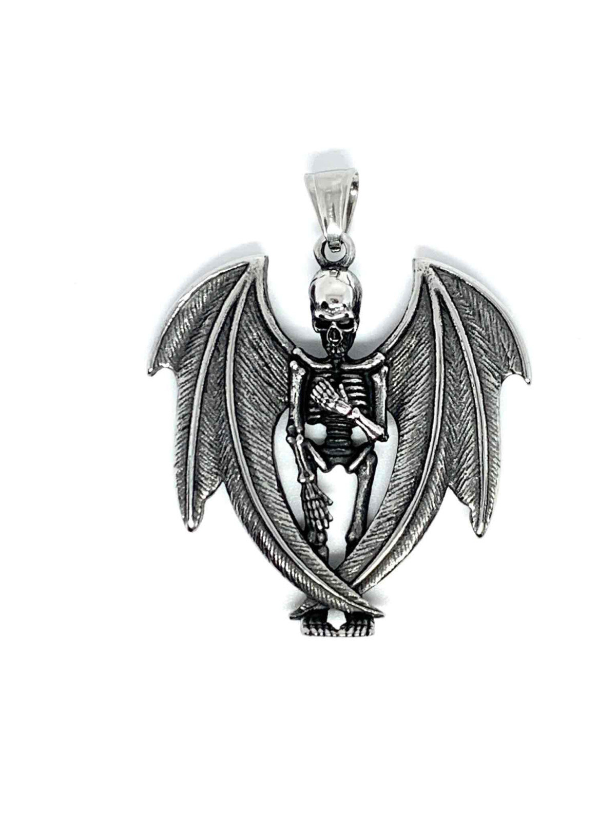 Grossiste Z. Emilie - Pendentif acier squelette avec des ailes