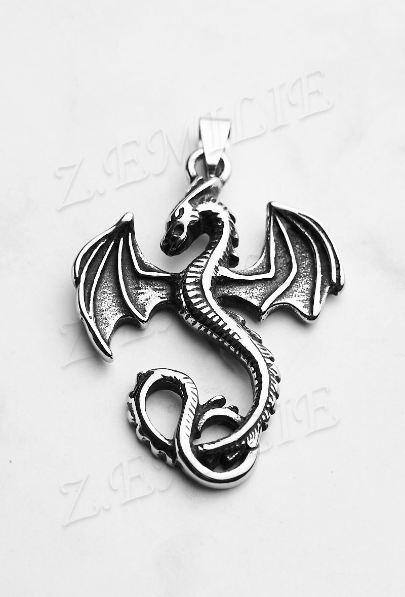 Grossiste Z. Emilie - Pendentif acier dragon
