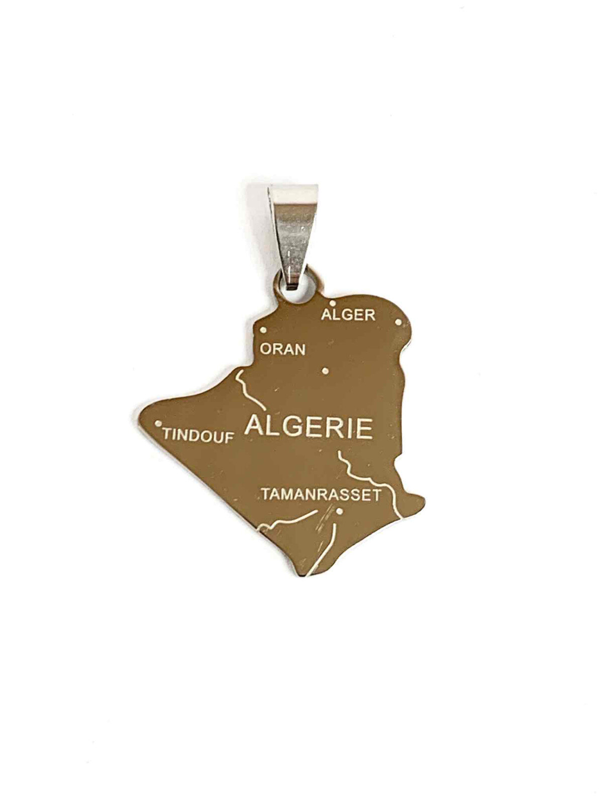 Mayorista Z. Emilie - Colgante de acero con mapa de Argelia