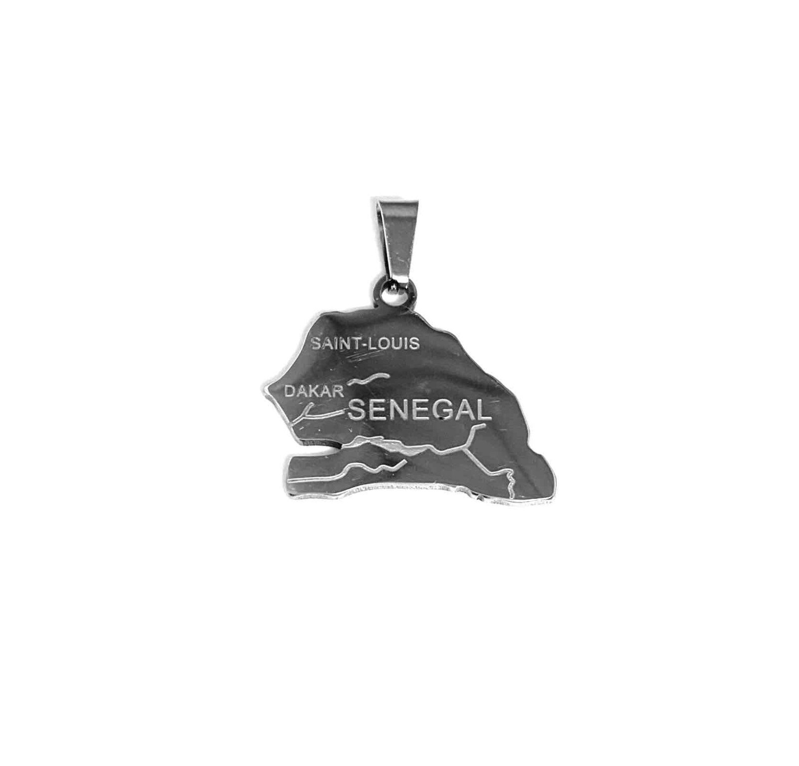 Wholesaler Z. Emilie - Senegal map steel pendant