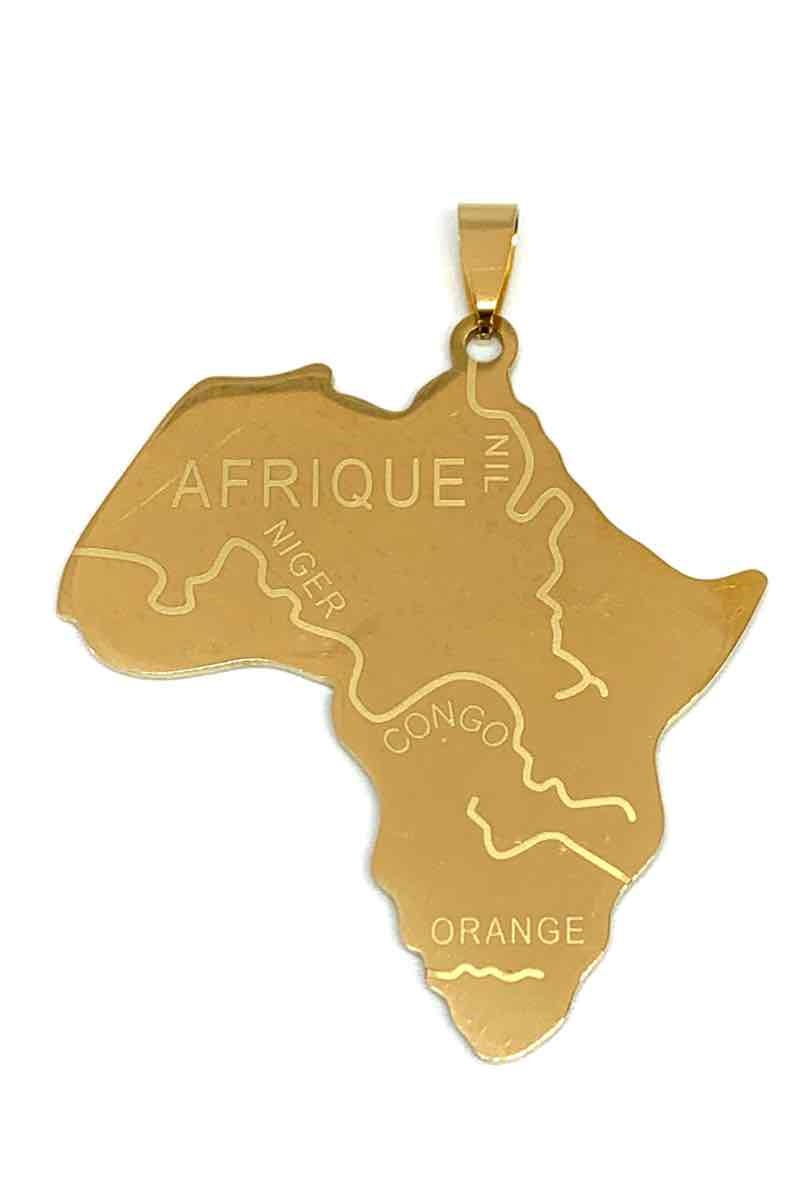 Grossista Z. Emilie - Ciondolo in acciaio con mappa dell'Africa