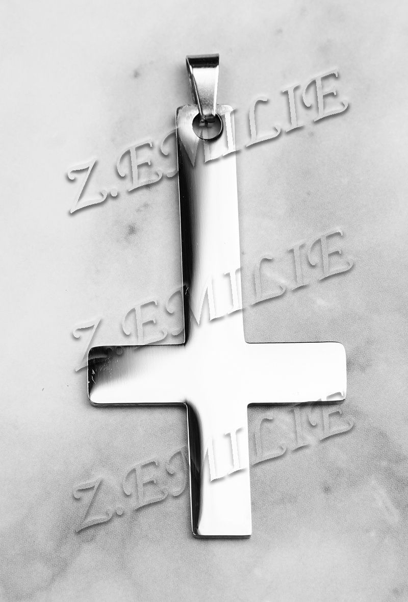 Großhändler Z. Emilie - Umgekehrtes Kreuz aus Edelstahlanhänger