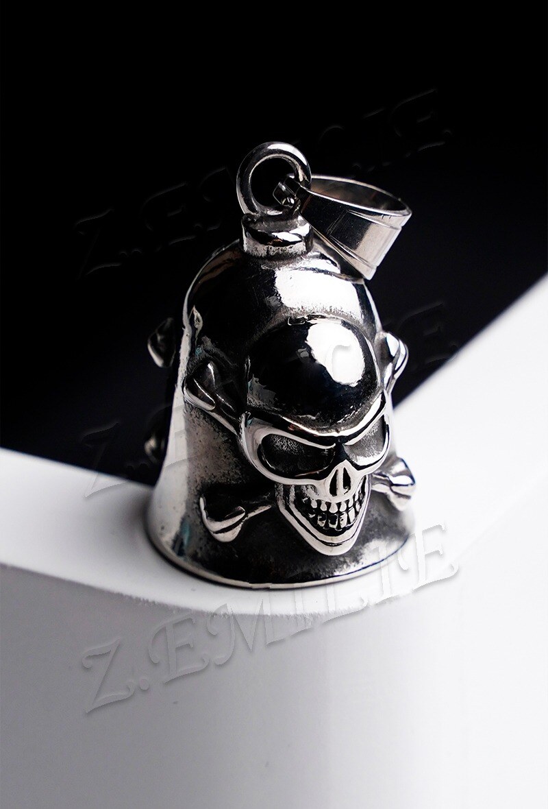 Großhändler Z. Emilie - Edelstahlanhänger Glocke Totenkopf