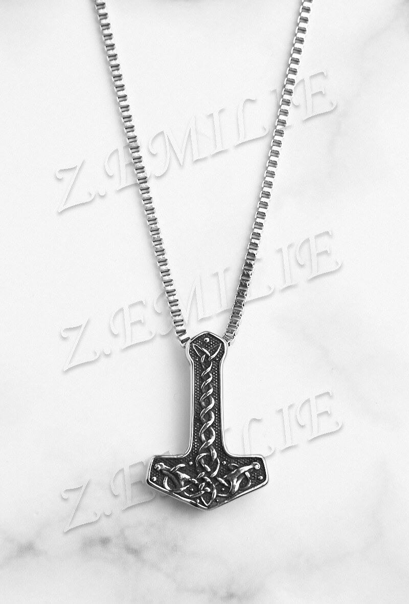 Grossiste Z. Emilie - Pendentif acier marteau de Thor viking