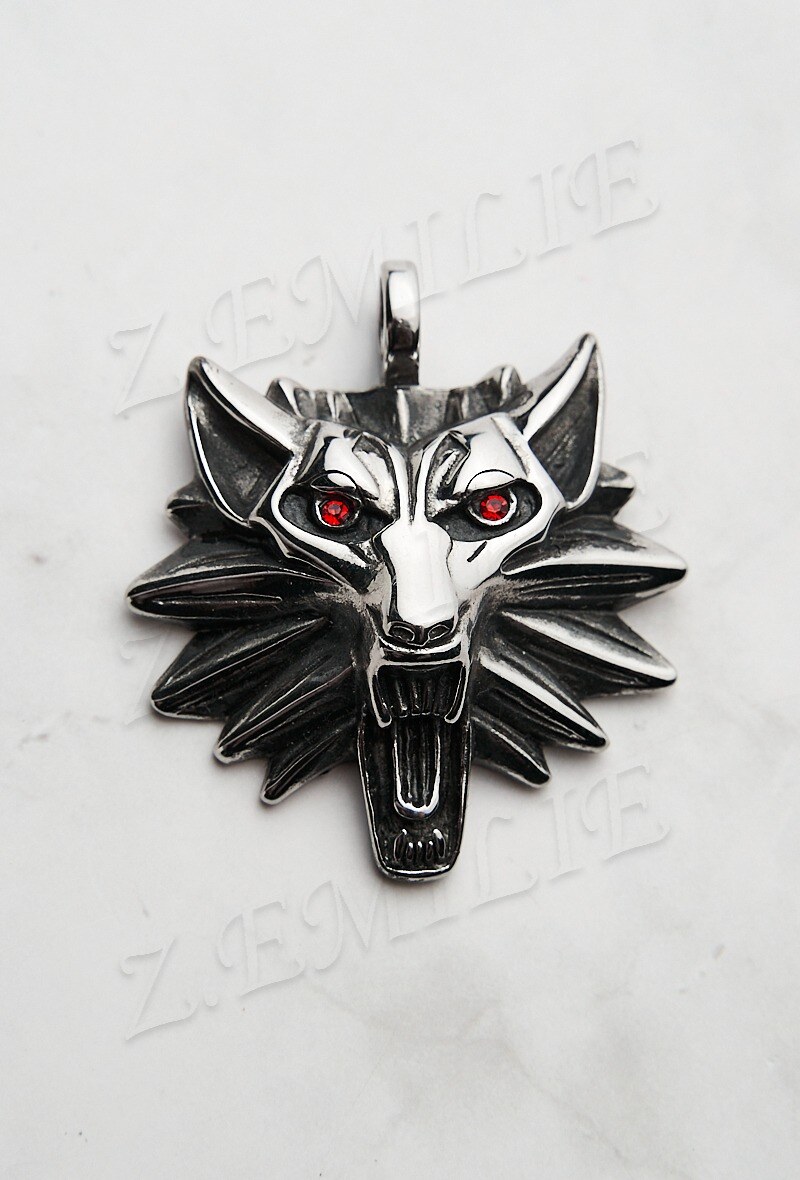 Wholesaler Z. Emilie - Wolf head steel pendant