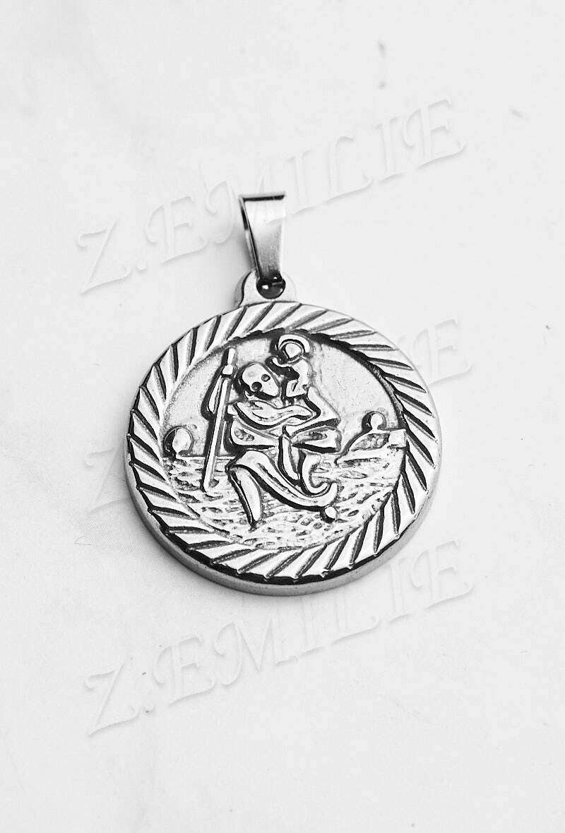 Grossiste Z. Emilie - Pendentif acier saint Christophe