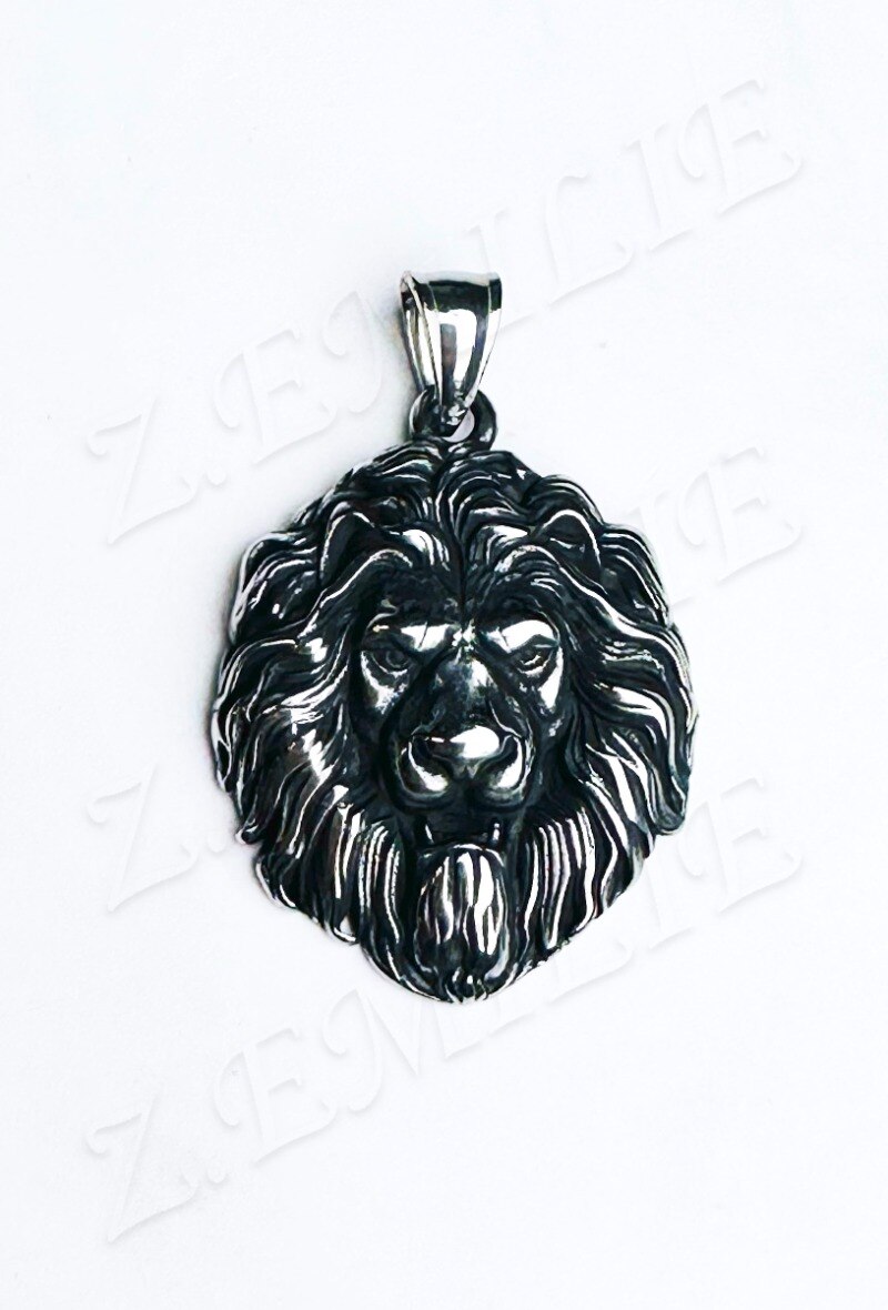 Grossiste Z. Emilie - Pendentif acier tête de lion