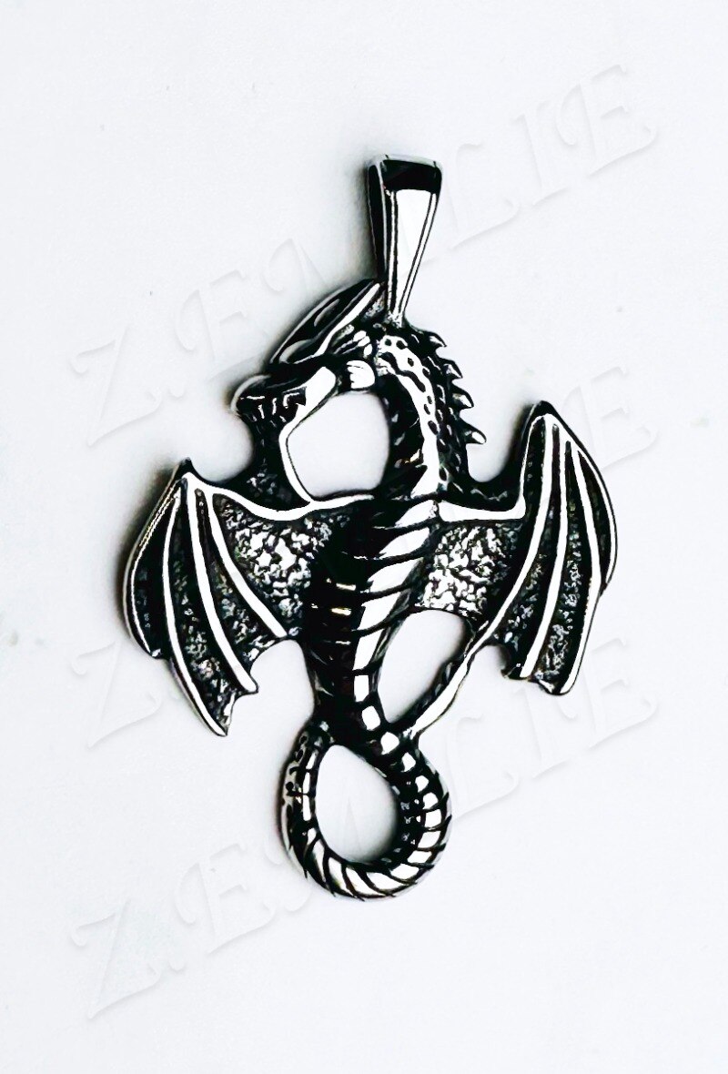 Grossiste Z. Emilie - Pendentif acier dragon