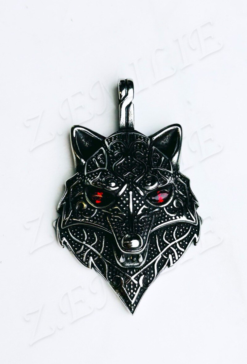 Grossiste Z. Emilie - Pendentif acier tête de loup