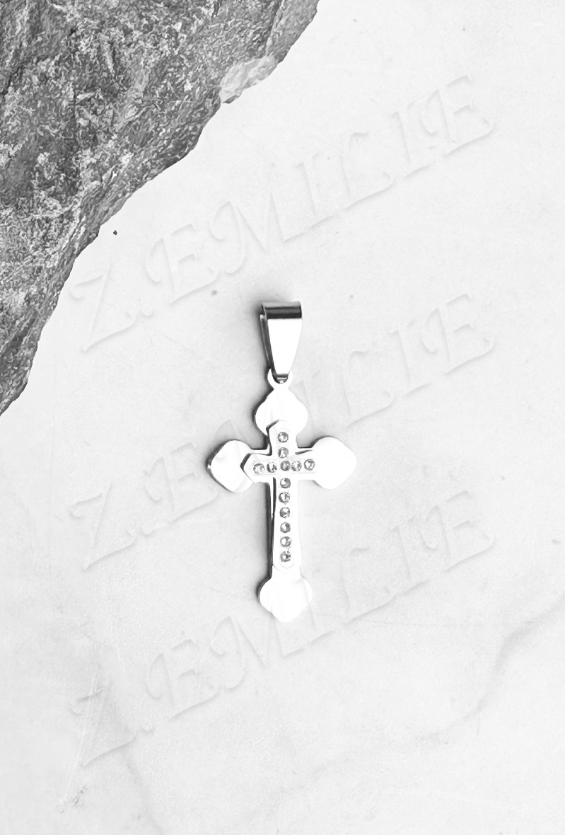 Grossiste Z. Emilie - Pendentif acier croix strass