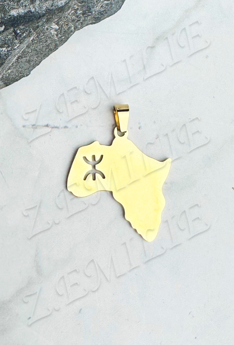 Grossiste Z. Emilie - Pendentif acier carte Afrique berbère