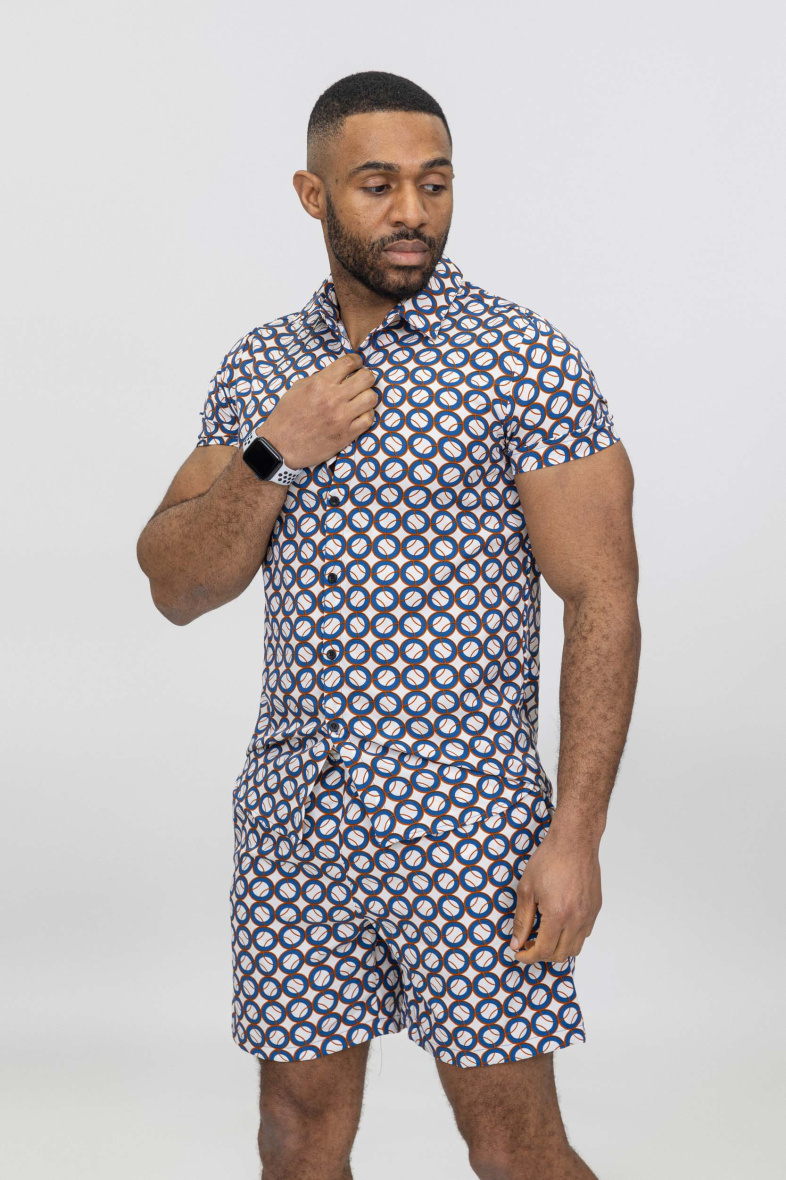 Wholesaler Zayne Paris - Patterned printed shirt + shorts set