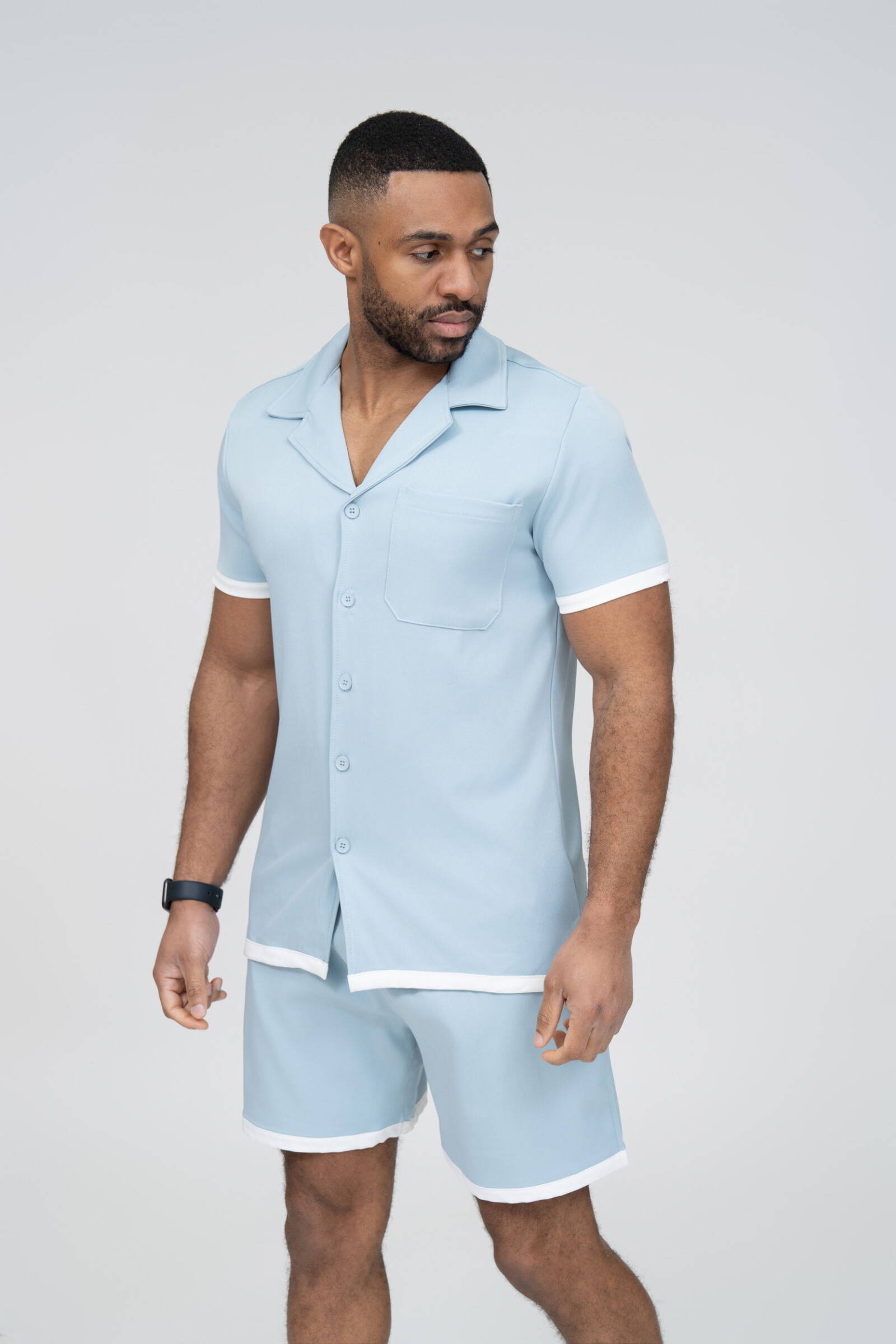 Grossiste Zayne Paris - Ensemble chemise short bi couleur