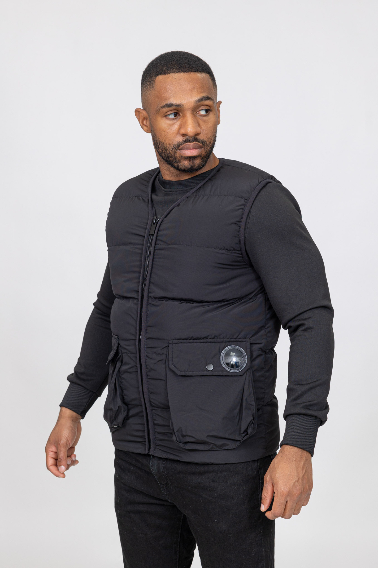 Wholesaler Zayne Paris - Men's sleeveless jacket with lens decoration