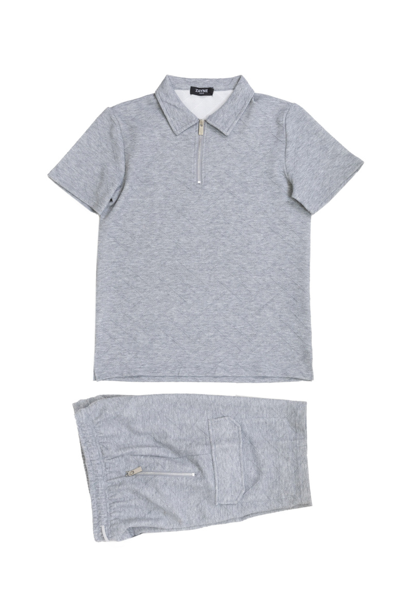 Wholesaler Zayne Paris - Polo short set with pattern on fabric