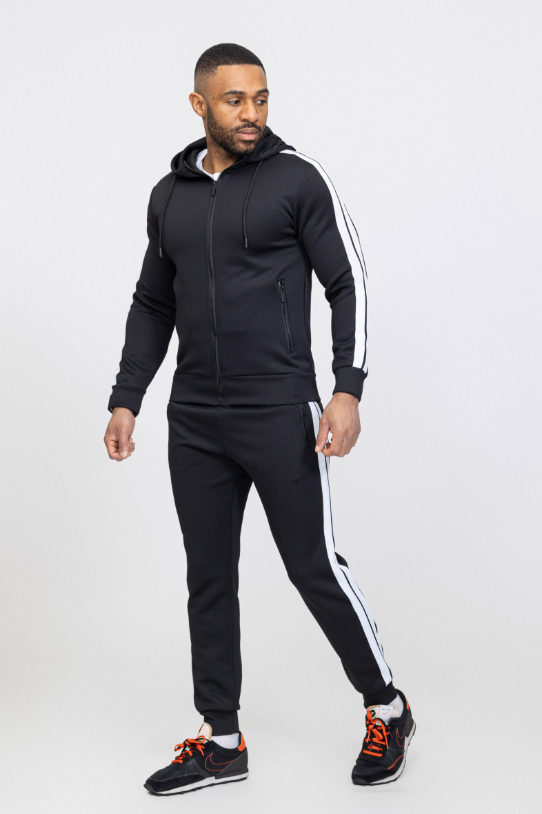 Grossiste Zayne Paris - Ensemble jogging avec bande texturé