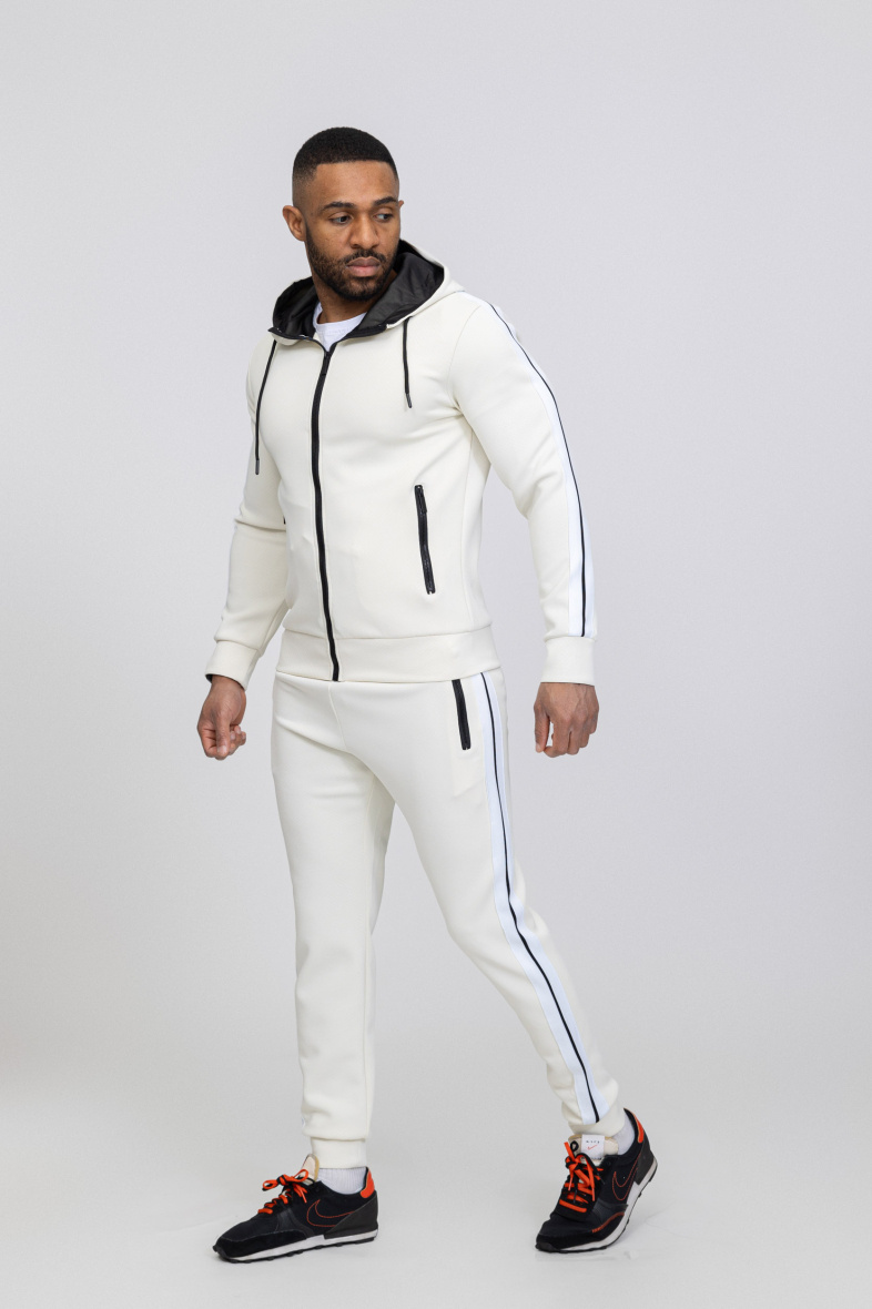 Grossiste Zayne Paris - Ensemble jogging avec bande texturé