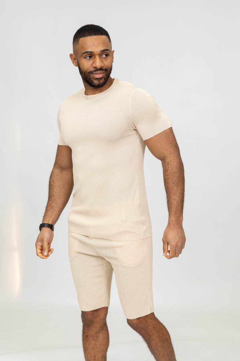Grossiste Zayne Paris - Ensemble t-shirt avec short côtelé