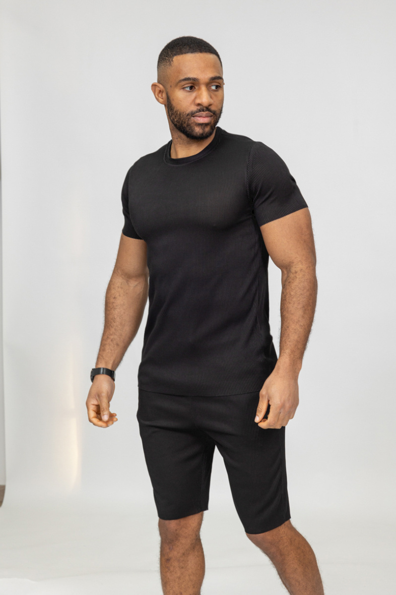 Grossiste Zayne Paris - Ensemble t-shirt avec short côtelé