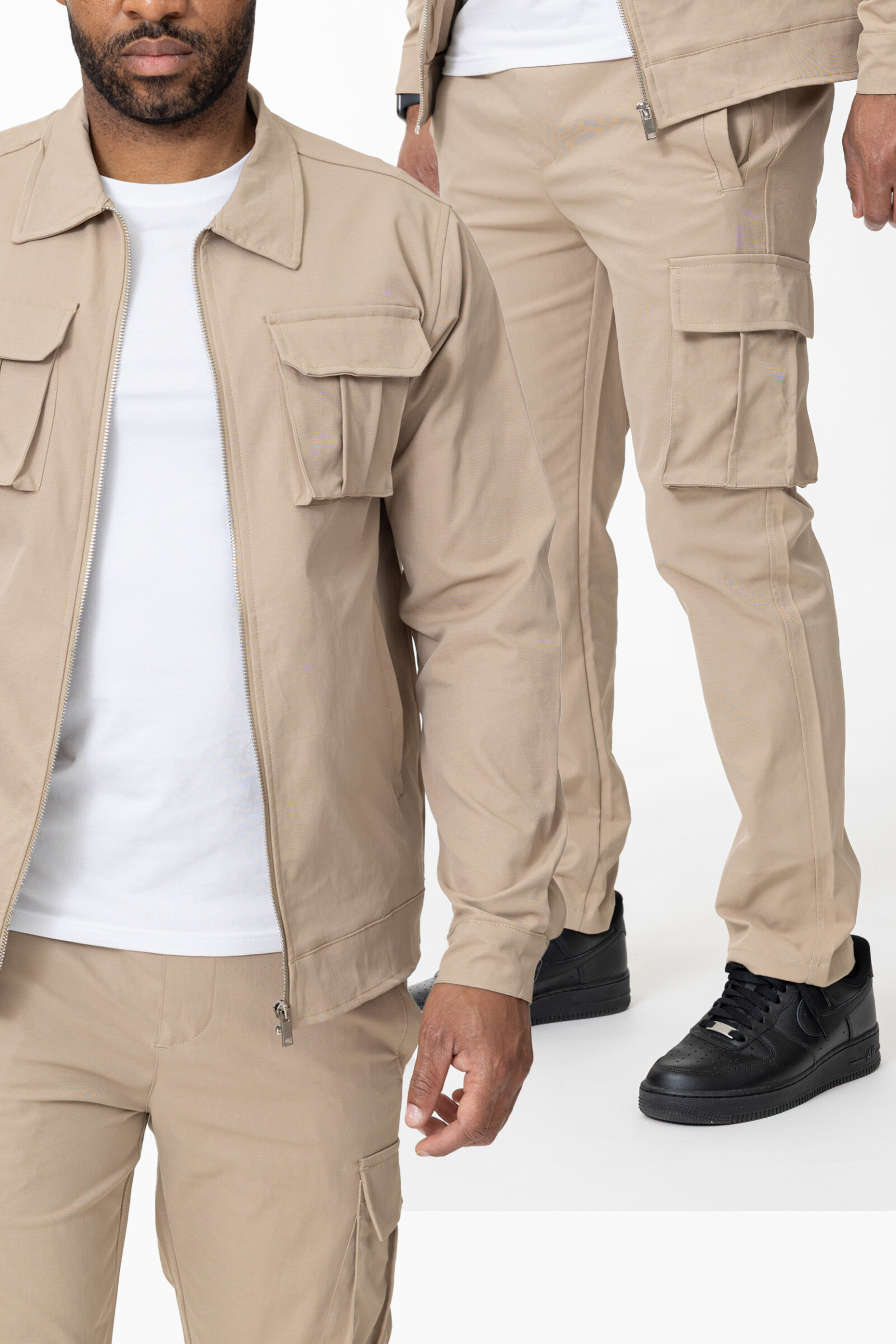 Wholesaler Zayne Paris - Zip-up jacket set with cargo pants