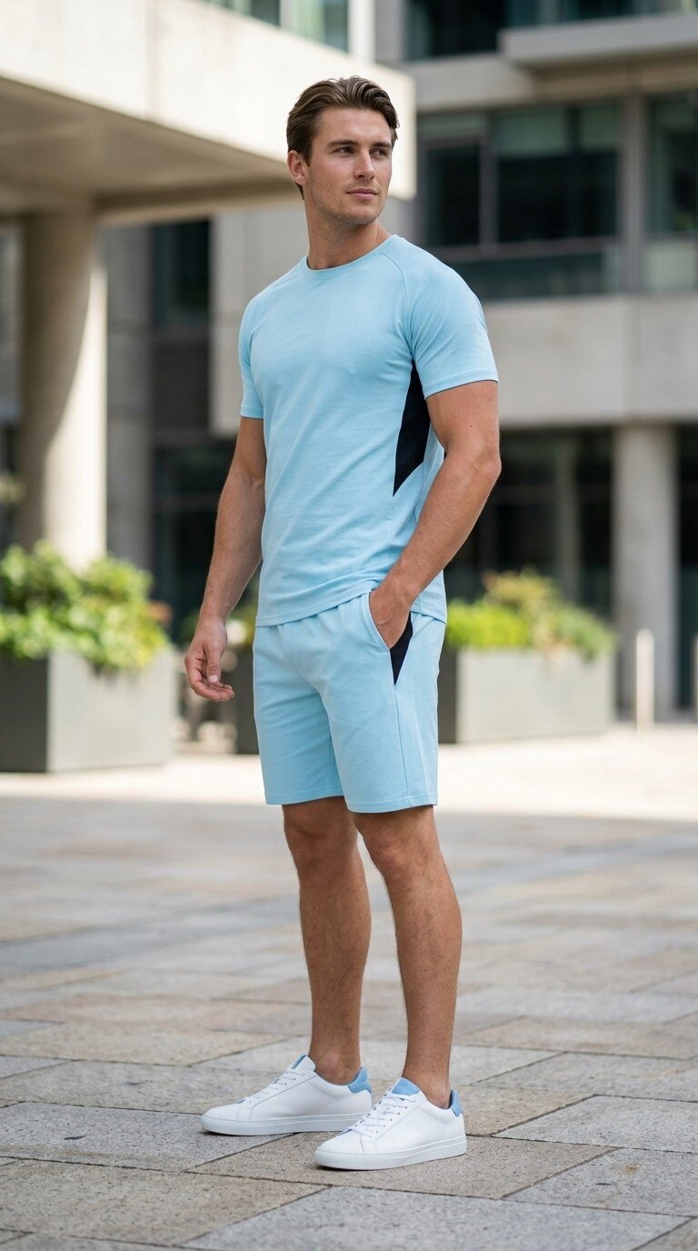 Grossiste Zayne Paris - Ensemble t-shirt short en matière sorona