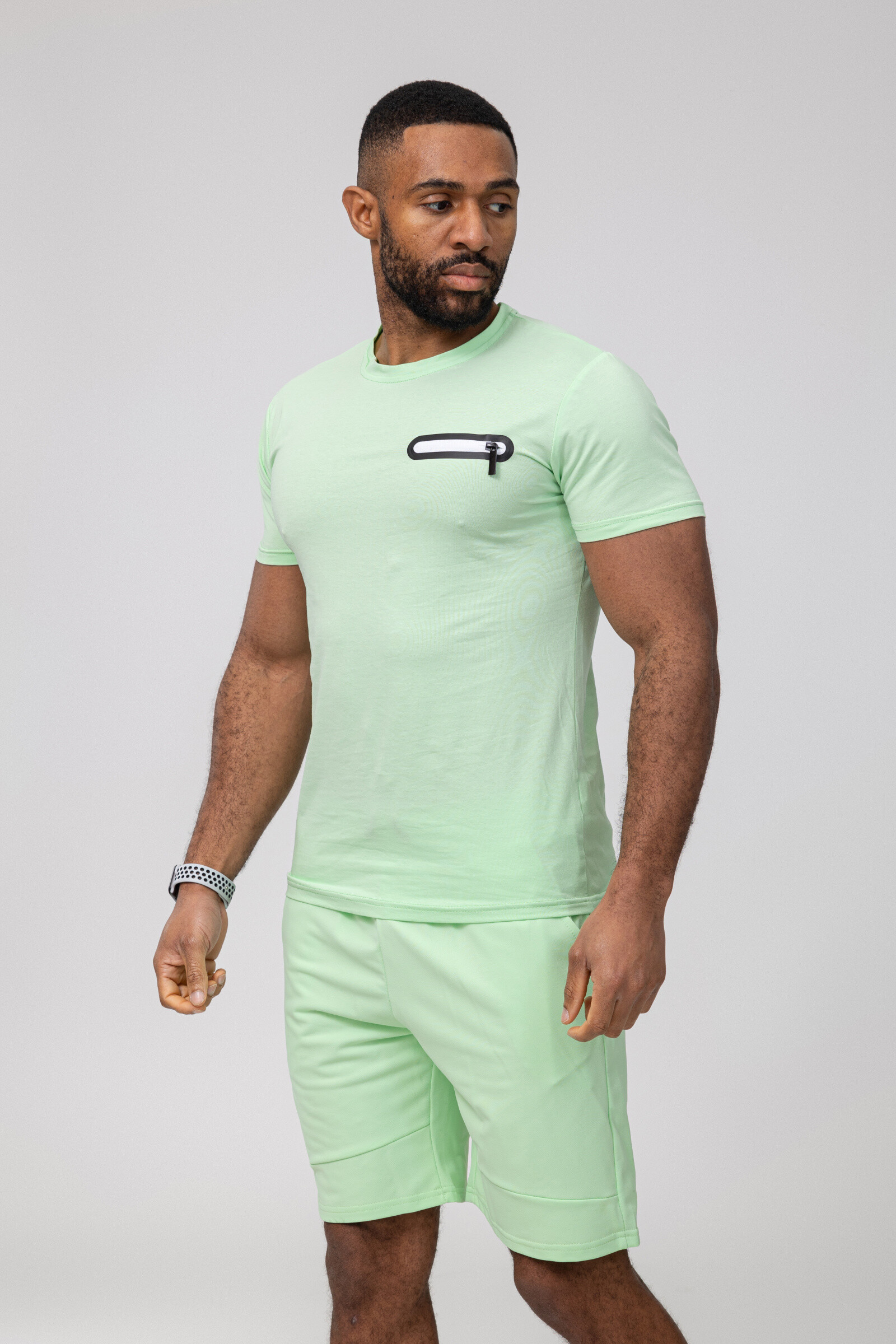 Wholesaler Zayne Paris - Set tshirt shorts with decorative zip on the chest