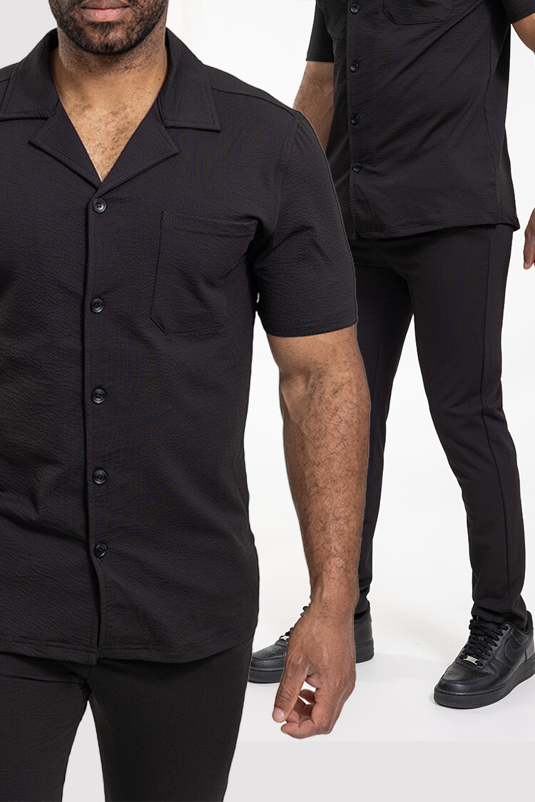 Wholesaler Zayne Paris - Shirt and pants set with textured fabric