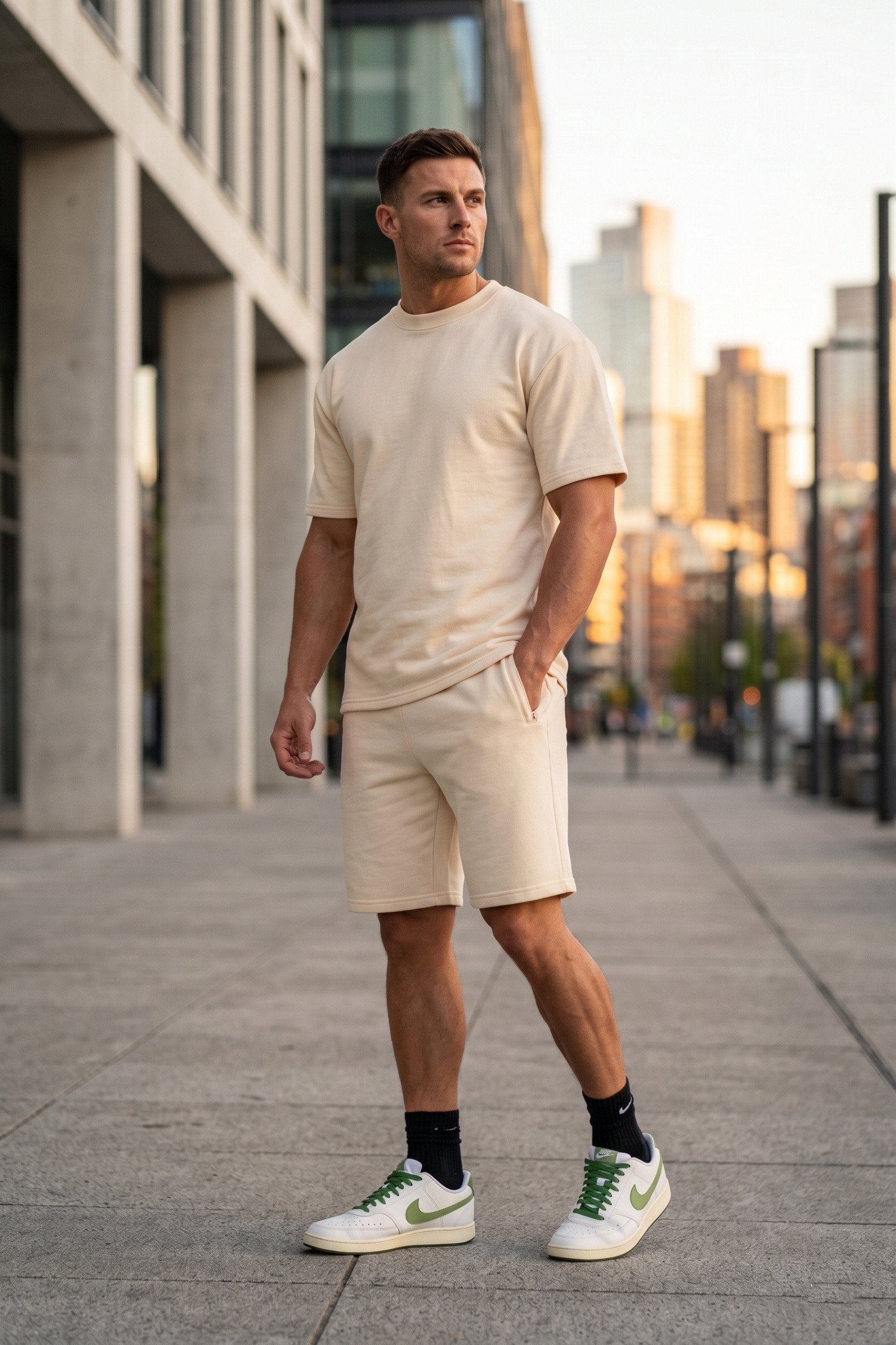 Grossista Zayne Paris - Completo t-shirt e pantaloncini in cotone